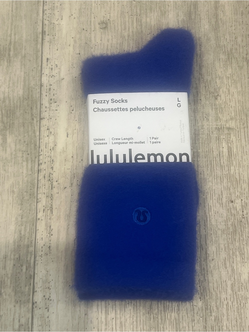 Lululemon Fuzzy Crew Socks Size Large - Royal Blue
